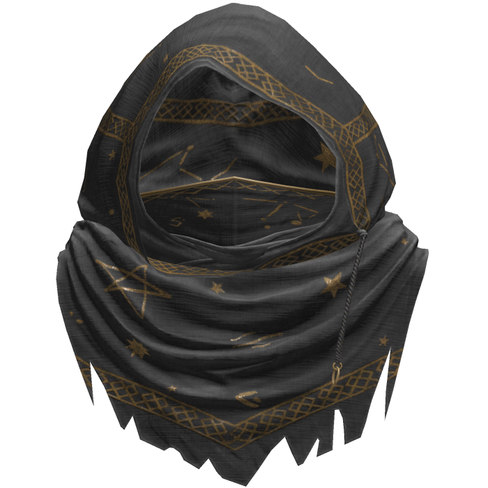 Gray Sorcerer Distressed Rune Hood