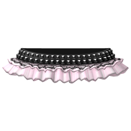 ruffled stud mini skirt 3.0 black & pink lace thumbnail