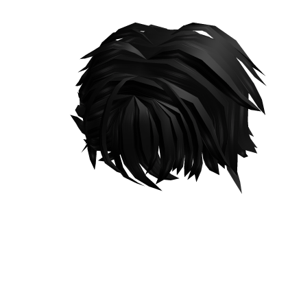 messy fringe in black Roblox item