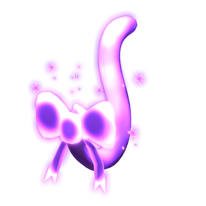 [GLOWING] Purple Cat Tail Bow Stars Cute Aura