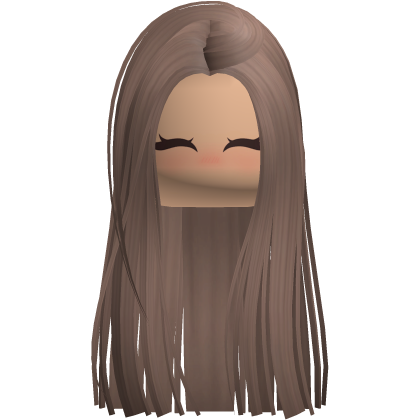 Cute Straight Long Sidepart Hair w Face Roblox item