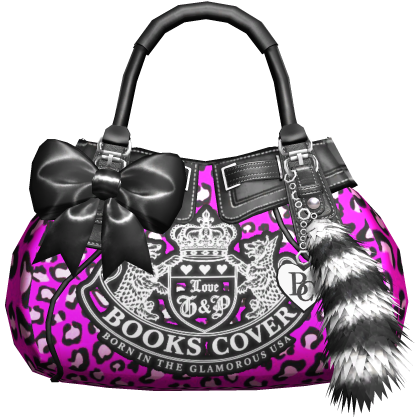 2000s Juicy Scene Mcbling Bag Pink Leopard Black
