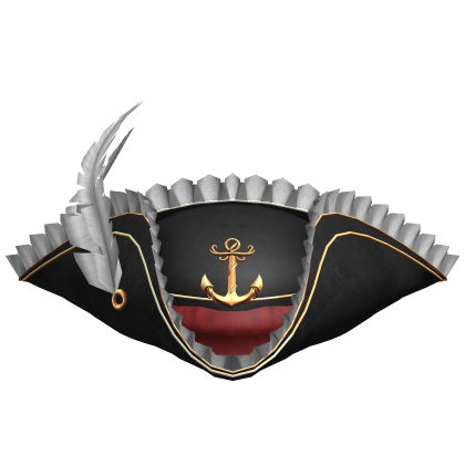 Ruffled Pirate hat with gold details - Black