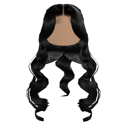 ⚜️• Curly Bangs W/ Fishtails (Black)