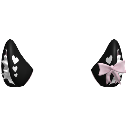 ♡ Cute Kawaii Heart Black Skunk Ears ♡