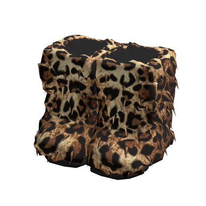 y2k fur boots leopard
