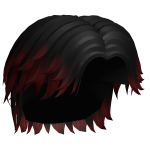 Black to Red Ombre Fluffy Mid Part
