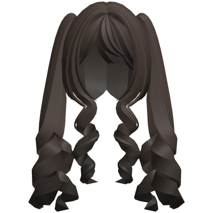 cute moe swirly long brown pigtails  Roblox item