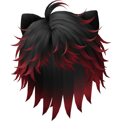 Boy Cat Hair Black & Vibrant Red Halloween Roblox item
