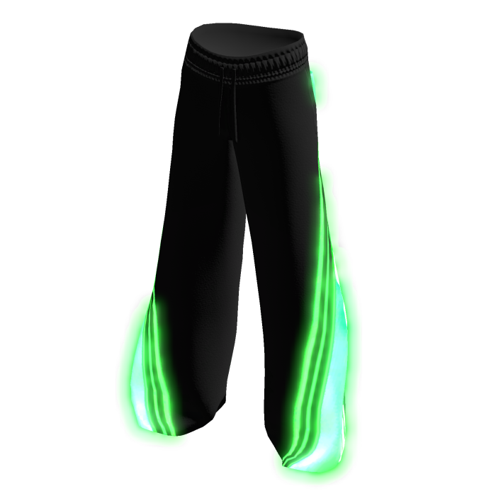 Black Oversized Sweatpants/Green Glow[2AM]