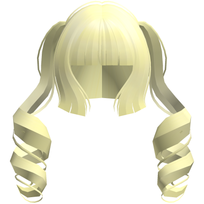 jirai moe hime cut curly ponytails yellow
