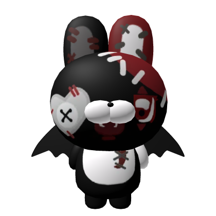 Cute Halloween Big Black & Red Bunny Bat Plush Roblox item
