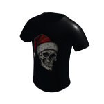Emo Grunge Christmas Santa Hat Skull Black Shirt