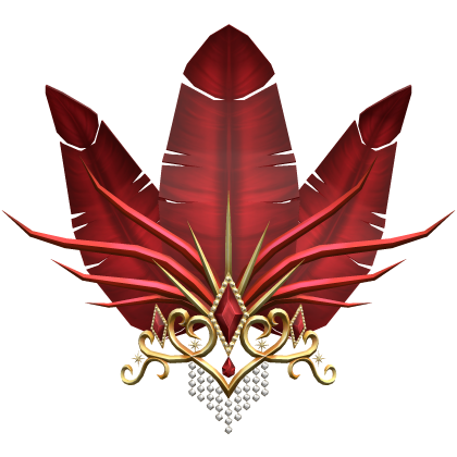 Majestic Red Showgirl Feather Crown Headdress