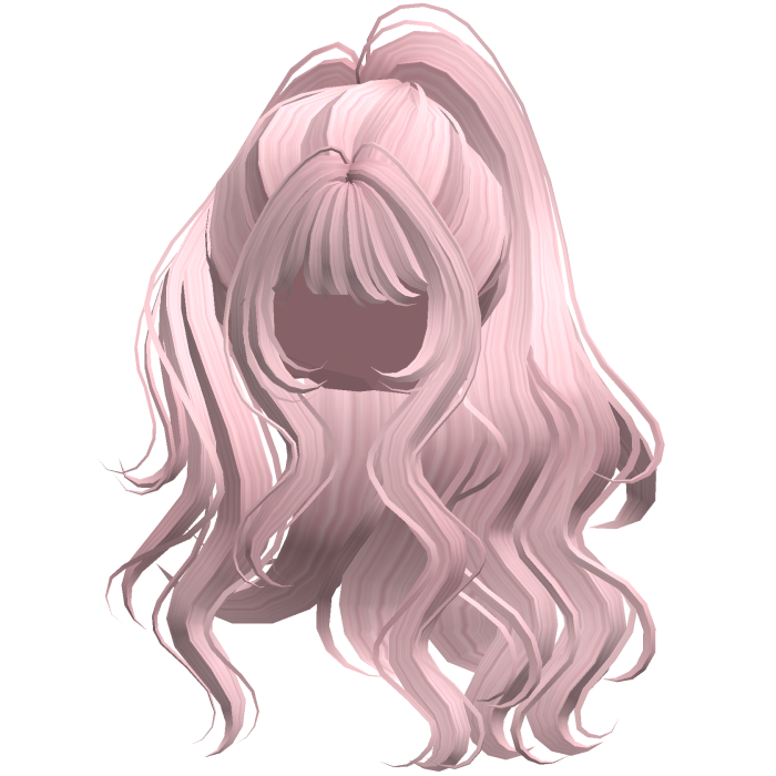 Pink Long Wavy Half Up Half Down