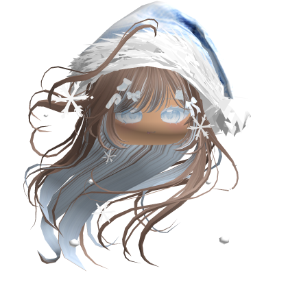 Windy Anime Hair w/Santa Hat (Milktea&Blue)