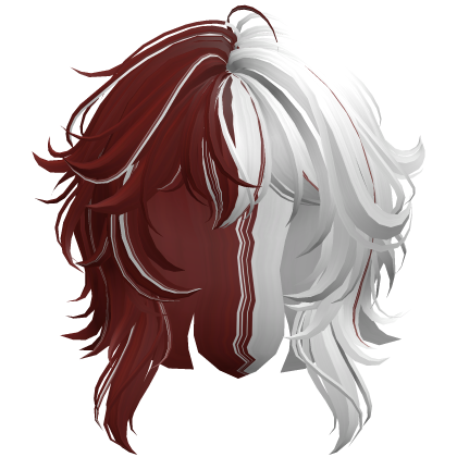 Messy Anime Short Wolfcut (White and Red)