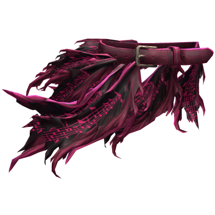 Dark Pink Goth Tattered Belt Skirt