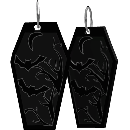 black haunt coffin earrings