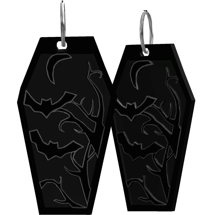 black haunt coffin earrings