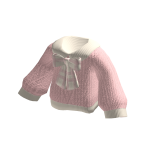 🍀Oversized Knitted Pink Sweater w Checked Bow