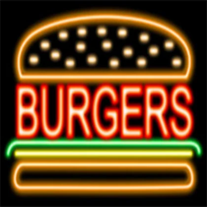 Neon hamburger