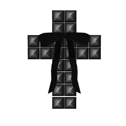 alt studded cross with bow black