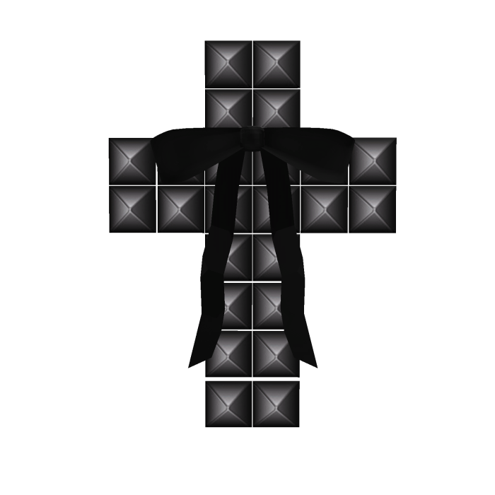 alt studded cross with bow black