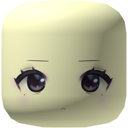 ୨୧ cutecore kawaii anime chibi face mask - yellow Roblox item
