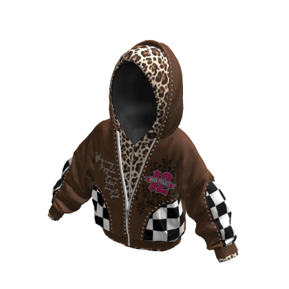 NOIR Y2K Double Layered Jacket (Brown Leopard)