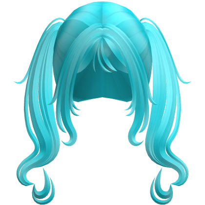 Swirly Curled Long Pigtails (Ocean Blue)