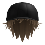 K-Pop Idol Brown Ombre Messy Hair with Black Cap
