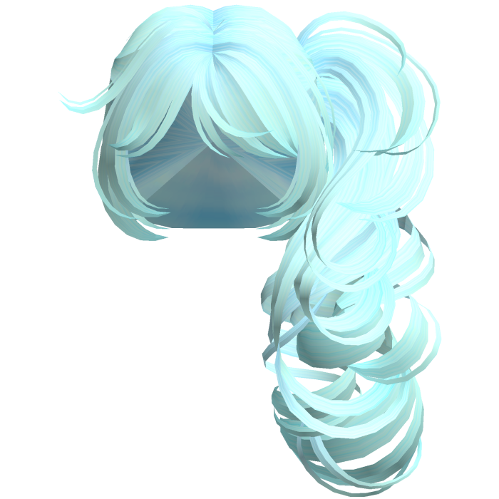Dramatic Curls Oneside Hair in Pastel Blue