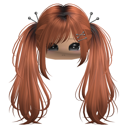 Ginger Y2K Emo Punk Pigtails w/ Pins