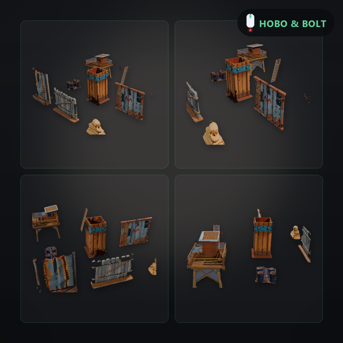 Scrap Outpost Kit — Modular Survival Base Walls & preview 2