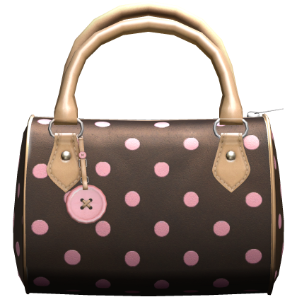 Brown & Pink Polkadot Button Bag Roblox item