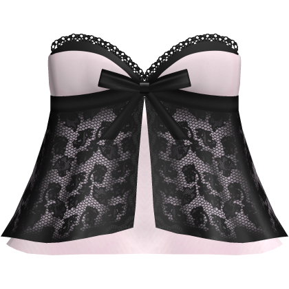 pink gothic doll black sheer lace dress w bow thumbnail