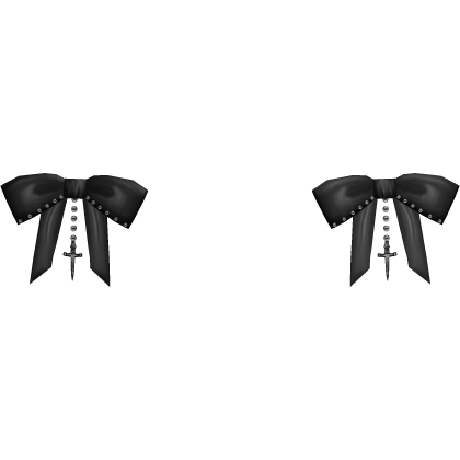 gothic emo black dagger bow hair clips Roblox item