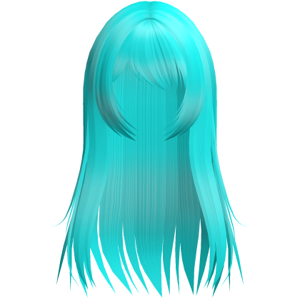 cute long emo hair w side bang blue