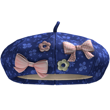 Igari Bow Beret (Blue Flower) Roblox item