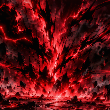 Anime Red Aura Dark Lightning Power Emo Background