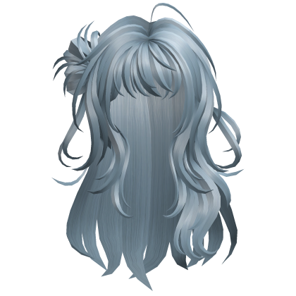 Ice Blue Wavy Bangs
