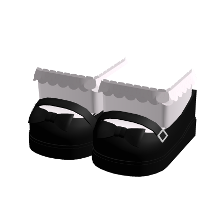 ꒰♡꒱ adorable ruffled mary janes in black-pink