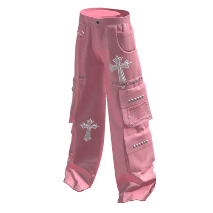 Cross Y2K Cargo Pants Pink & White