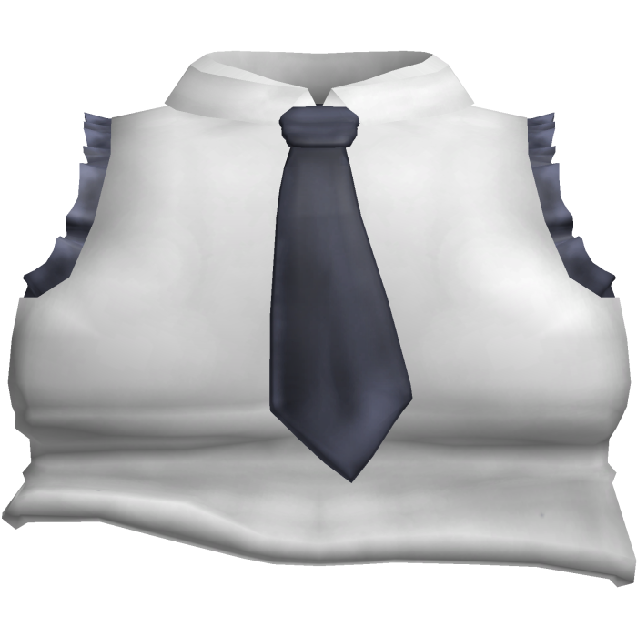 Simple cute ruffled messy top with navy blue tie