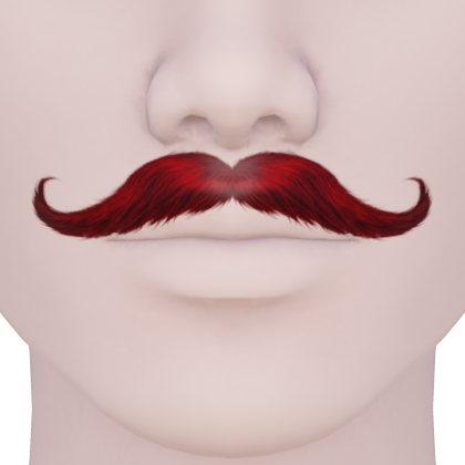 Classic Curled Handlebar Moustache Red