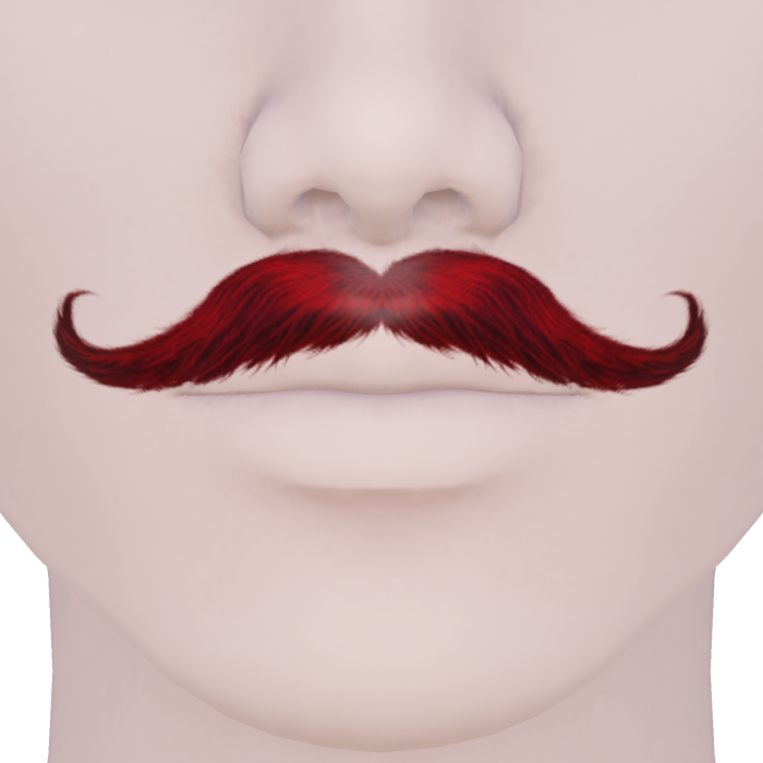 Classic Curled Handlebar Moustache Red