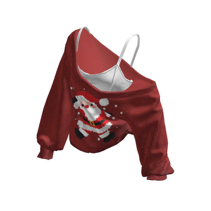 Santa Cozy Baggy Christmas Sweater Red