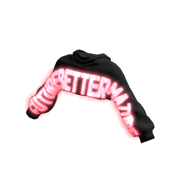 Black Cropped Oversized Hoodie/Red Glow[2AM]