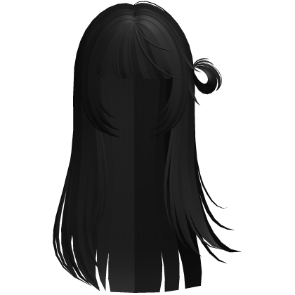 cute wispy windy shoujo bun hair in black